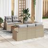 vidaXL Gartensofa-set mit Kissen 6 pcs Beige Poly-Rattan