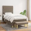 vidaXL Boxspringbett mit Matratze Taupe 100x200 cm Stoff