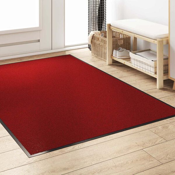 vidaXL Fu&szlig;matte Rot und Schwarz 120 x 180 cm Polypropylen und Vinyl
