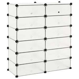 vidaXL Schuh-Organizer Zusammenklappbar mit 12 F&auml;chern Wei&szlig;