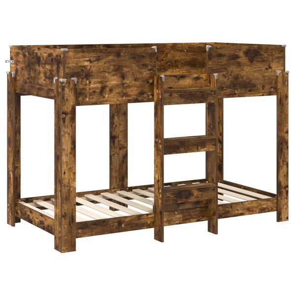 vidaXL Etagenbett f&uuml;r Kinder Ger&auml;ucherte Eiche 80 x 160 cm