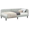 vidaXL Eckbettgestell mit Matratze Hellgrau 90 x 200 cm Samt