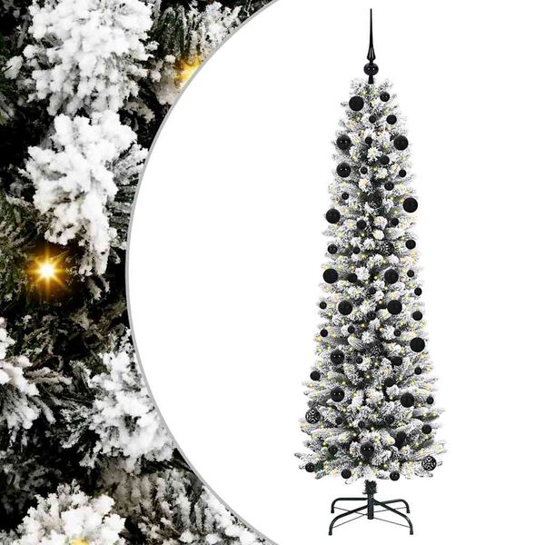 vidaXL K&uuml;nstlicher Weihnachtsbaum mit 300 LEDs mit St&auml;nder Wei&szlig; 210 cm