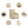 vidaXL Relaxsessel mit Aufstehhilfe Elektrisch Creme Stoff