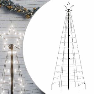vidaXL LED-Weihnachtsbaum mit Erdspie&szlig;en 220 LEDs Kaltwei&szlig; 180 cm