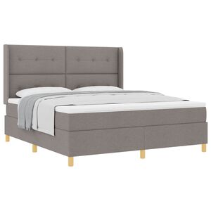 vidaXL Boxspringbett mit Kopfteil Taupe 180 x 200 cm Stoff