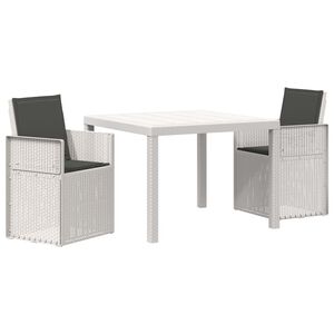 vidaXL Garten Essgruppe 3 stk. Wei&szlig; und Anthrazit PP