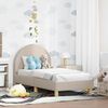 vidaXL Kinderbettgestell mit Kopfteil Hellgrau 70 x 140 cm Schafstoff