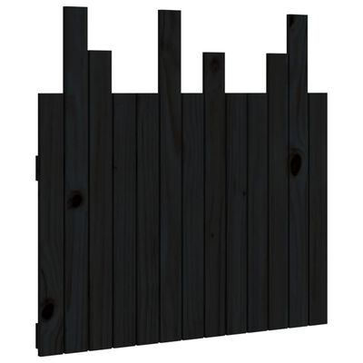 vidaXL Wand-Kopfteil Schwarz 82,5x3x80 cm Massivholz Kiefer