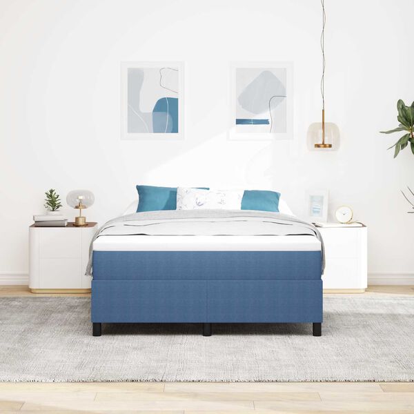 vidaXL Plattformbettgestell Blau 160 x 200 cm Stoff