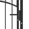 vidaXL Zauntor mit Gew&ouml;lbter Spitze Stahl 100x125 cm Schwarz
