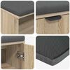 vidaXL Flurbank mit Kissen Uni Sonoma-Eiche 60 x 38 x 46 cm