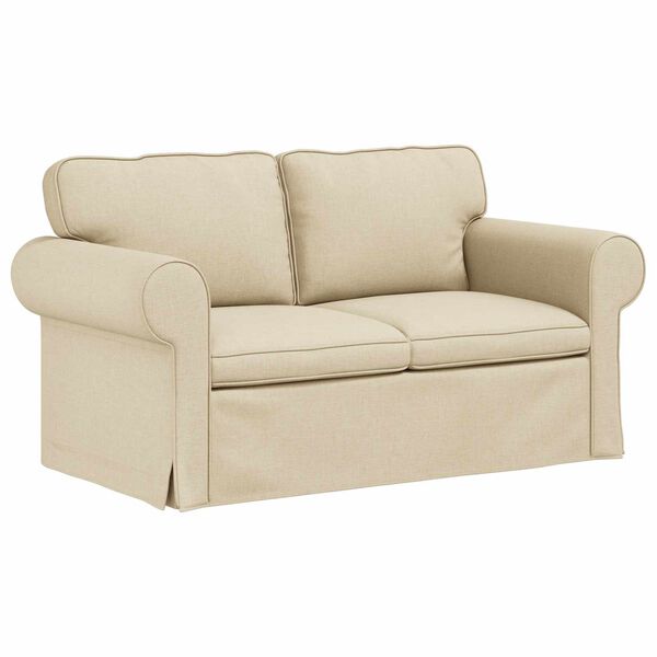 vidaXL Sofa 120cm Creme Metall