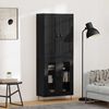 vidaXL Highboard Schwarz Eichen-Optik 69,5 x 34 x 180 cm Holzwerkstoff
