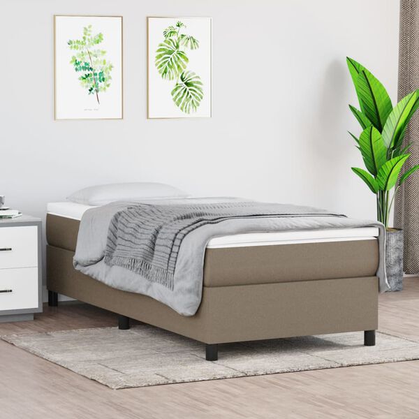 vidaXL Boxspringbettgestell Taupe 90x200 cm Stoff