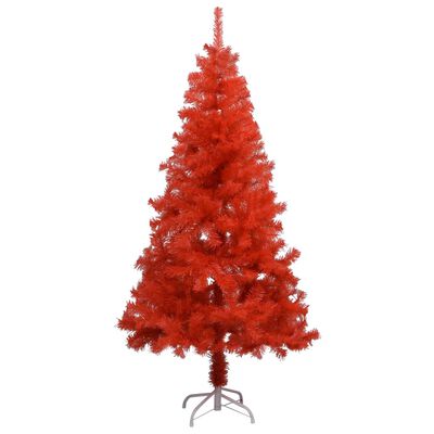 vidaXL Künstlicher Weihnachtsbaum Beleuchtung & Kugeln Rot 150 cm