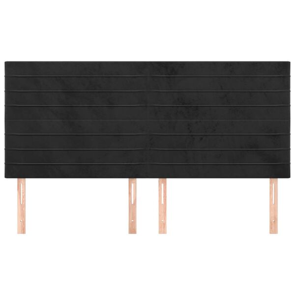 vidaXL Kopfteil Schwarz 180x5x118/128 cm Samt