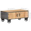 vidaXL Couchtisch 90x50x39 cm Altholz Massiv