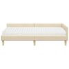 vidaXL Eckbettgestell mit Matratze mit Matratze 2 pcs Creme Stoff