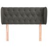 vidaXL Kopfteil mit Ohren Dunkelgrau 93x23x78/88 cm Samt