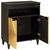vidaXL Sideboard Schwarz und Gold 60 x 33 x 75 cm Massivholz Mango