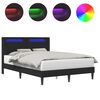 vidaXL Bettrahmen mit LED-Lichtleisten Schwarz 120 x 200 cm Kunstleder