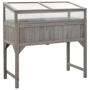 vidaXL Hochbeet mit Gew&auml;chshaus 110x54x120 cm Massivholz Tanne