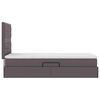 vidaXL Bett mit Stauraum und LED mit LED Grau 90 x 190 cm Kunstleder
