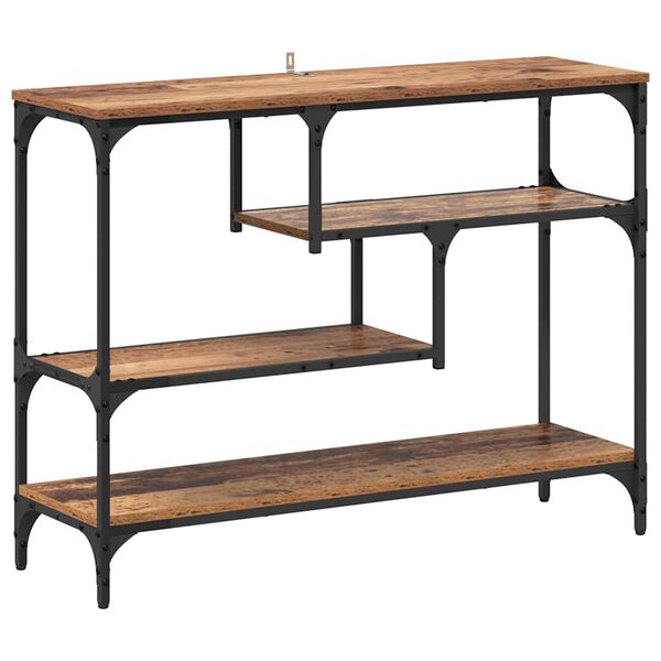 vidaXL Konsolentisch mit Regal Altholz 100 x 30 x 75 cm Holzwerkstoff