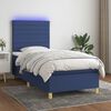 vidaXL Boxspringbett mit Matratze & LED Blau 80x200 cm Stoff