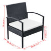 vidaXL 4-tlg. Garten-Lounge-Set mit Auflagen Poly Rattan Schwarz