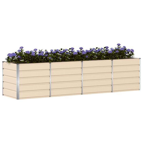 vidaXL Pflanzk&uuml;bel Elfenbein 240 x 80 x 75 cm Stahl