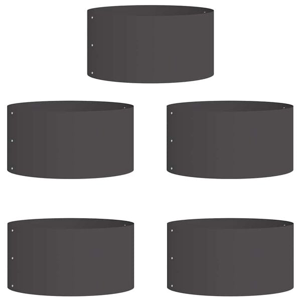 vidaXL Garten-Pflanzgefäß 5 pcs Schwarz 40 x 40 x 20 cm