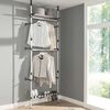 vidaXL Teleskop-Garderobe mit Stangen und Regal Aluminium