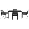 vidaXL Garten Essgruppe 5 pcs Schwarz Pulverbeschichteter Stahl