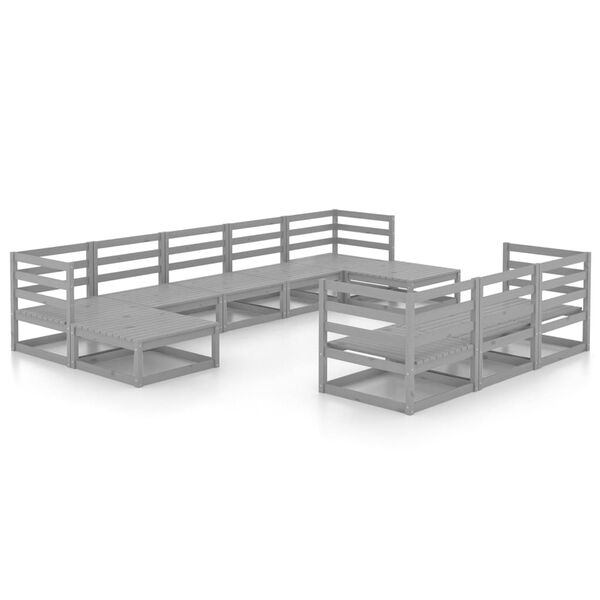 vidaXL 10-tlg. Garten-Lounge-Set Massivholz Kiefer