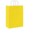 vidaXL Papiertragetaschen 250 Stk. mit Henkeln Gelb 26x12x35 cm