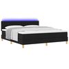 vidaXL LED Boxspringbett mit Matratze Schwarz 180 x 200 cm Stoff
