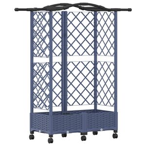 vidaXL Hochbeet mit Rankgitter und Dach Grau 124 x 40 x 129 cm PP