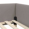 vidaXL Eckbettgestell mit Kopfteil Taupe 90 x 190 cm Stoff