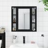 vidaXL Bad-Spiegelschrank Schwarz 60x16x60 cm Holzwerkstoff