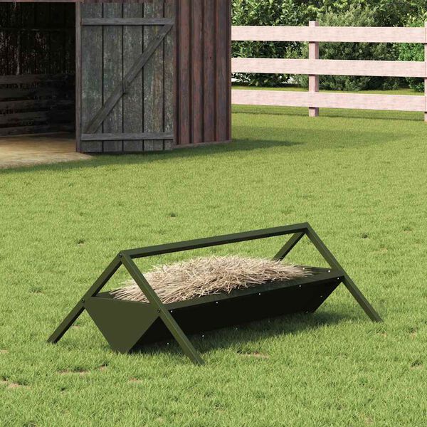 vidaXL Futtertr&ouml;ge f&uuml;r Nutztiere Olive Gr&uuml;n 111 x 76 x 38 cm