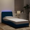 vidaXL Bettgestell mit LED ohne Matratze Blau 80x200 cm Samt