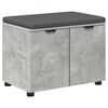 vidaXL Flurbank mit Kissen mit Regal mit T&uuml;r Betongrau 60 x 38 x 46 cm