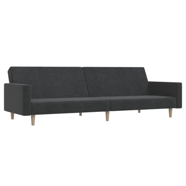 vidaXL Schlafsofa 2-Sitzer Dunkelgrau Stoff