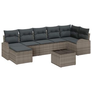 vidaXL Sofa Set 8 stk. Grau Poly-Rattan