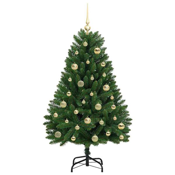 vidaXL K&uuml;nstlicher Weihnachtsbaum Gr&uuml;n 120 cm PVC und Metall
