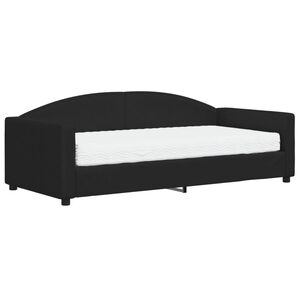 vidaXL Tagesbett mit Matratze Schwarz 90x190 cm Stoff