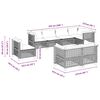 vidaXL 8-tlg. Garten-Sofagarnitur mit Kissen Grau Poly Rattan