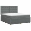 vidaXL Boxspringbett mit Matratze Dunkelgrau 160 x 200 cm Stoff